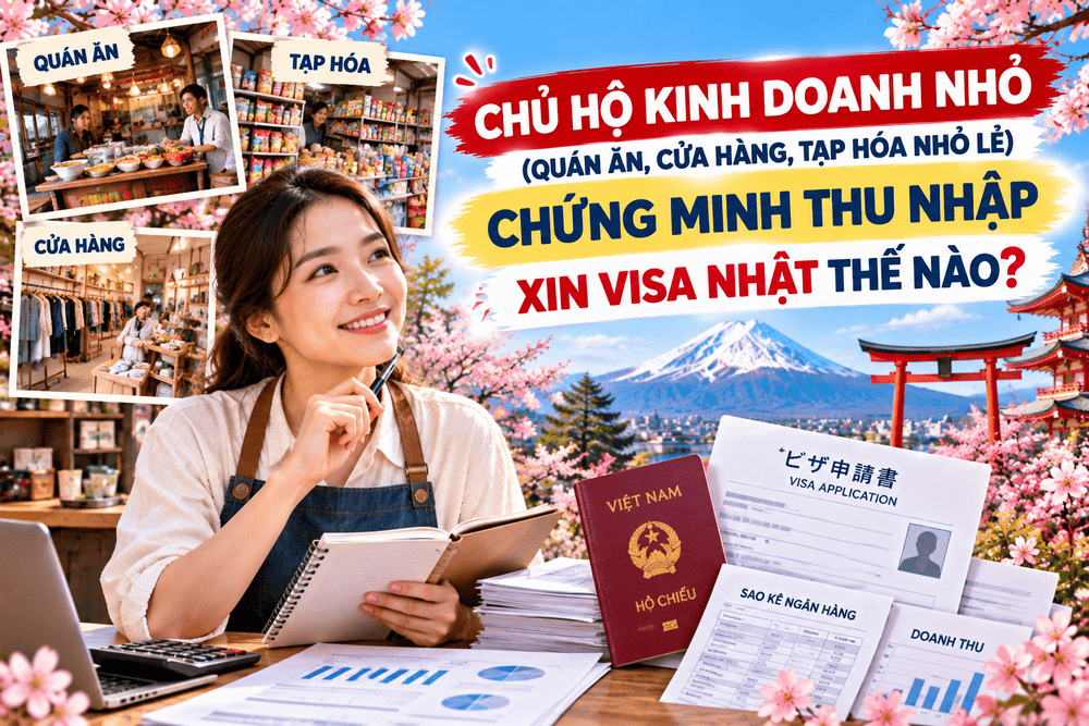 Chủ hộ kinh doanh cá thể, quán ăn, cửa hàng và tạp hóa nhỏ chứng minh thu nhập thế nào khi xin visa du lịch Nhật Bản?